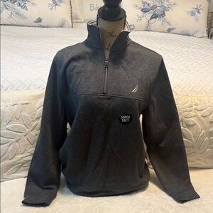 Nautica Men's Dark Gray Zip-Up Sweater